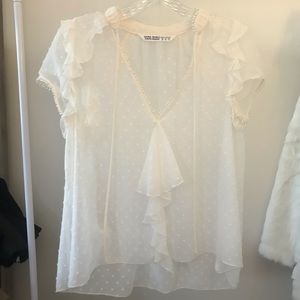 Zara white sheer blouse